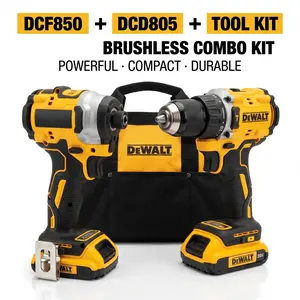 DCF805 & DCF850 Cordless Combo Kit - Cordless Driver, Screwdriver, Cross Line Laser Level & Multifunctional Drill Bit for Construction, DIY Projects indoor use