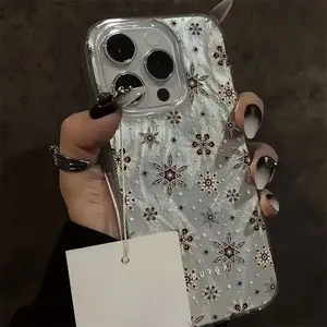 Black Floral Phone Case for iPhone 17/16/15/14/13/12/11 Pro Max/Pro/Plus/Air TPU+PET Anti-Fingerprint Shockproof Smartphone Cover