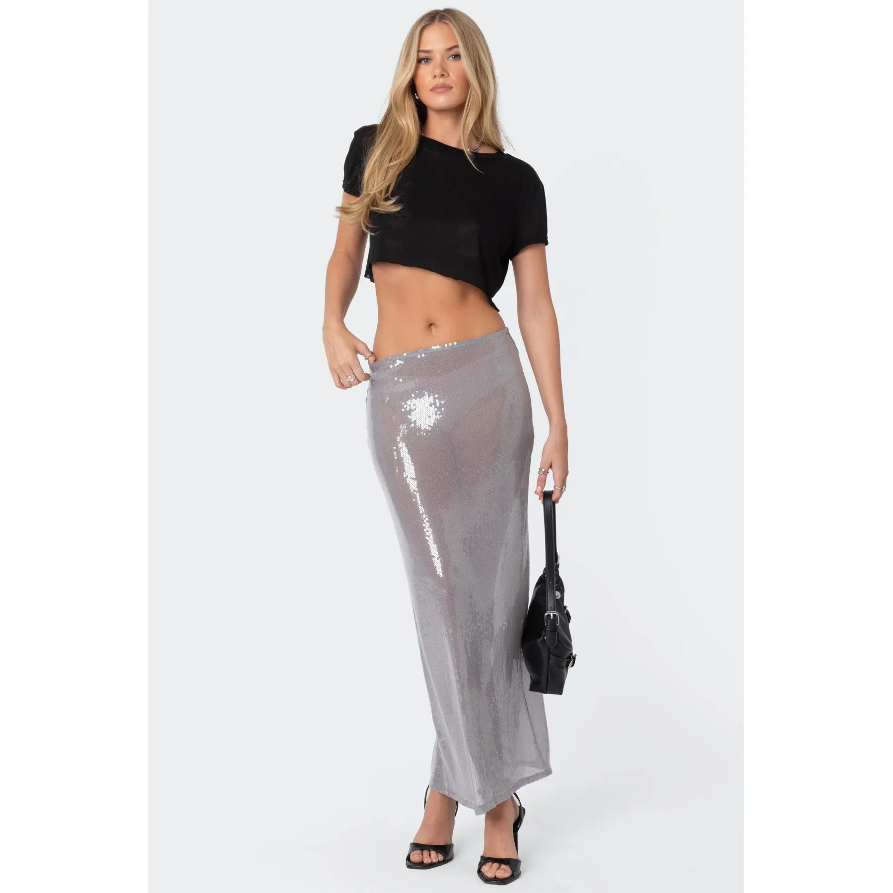 Riki Sheer Sequin Maxi Skirt