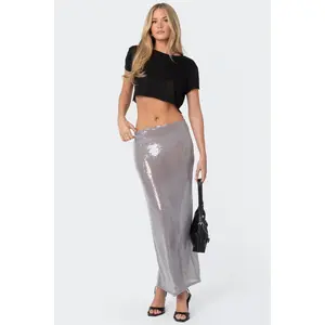 Riki Sheer Sequin Maxi Skirt