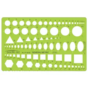 Pacific Arc - General Purpose Templates - Stencils for Drafting and Circle Drawing - Professional or School work, for architects, designers, draftsmen, and artists