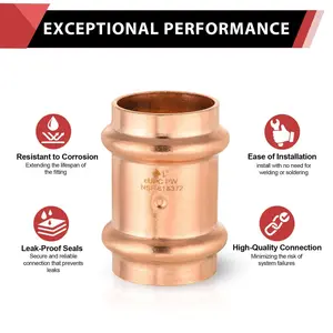 1-1/2" Press Copper Coupling w/Stop (Lead Free)