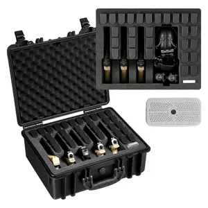 VEVOR Hard Pistol Case, Heavy Duty Hard Gun Case with XPE Foam Lining, Waterproof Pistol Storage Box with Customizable Interior Handle for Gun, Lenses, Camera, Gear, TSA Compliant, 18.7x12.5x7.5 in