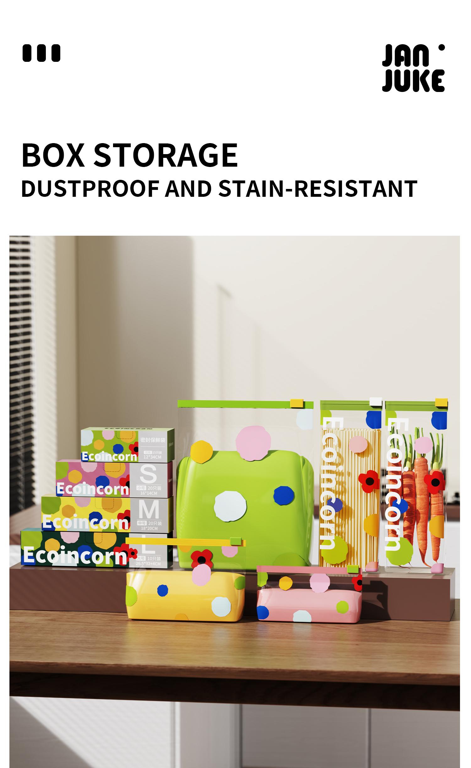 Sealed food storage bag, vertical bottom, easy to fill sandwich and snack bags, storage freezer bag with grip sealing technology, convenient to open and close 65 tubes