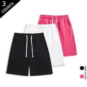 3-pack gray and pink casual athletic shorts—versatile drawstring shorts that fit any wardrobe outdoorfun