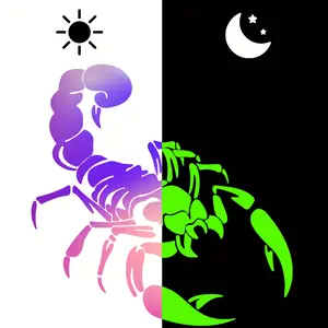 Animal Silhouette Scorpion Night Light Storage Material Night Light Sticker Laser Painted Hollow Sticker Motorcycle Electric Vehicle Modification Sticker Night Driving Safety Collision Warning Sticker