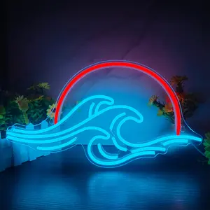 Sun Wave Sign LED Neon Sign, Sea Sunrise and Sunset Wall Hanging Art Neon Sign, USB, Modern Mood Lighting. A Minimalist and Stylish Home Decor Item, Suitable for Living Rooms, Coffee Shops, and Dining Rooms
