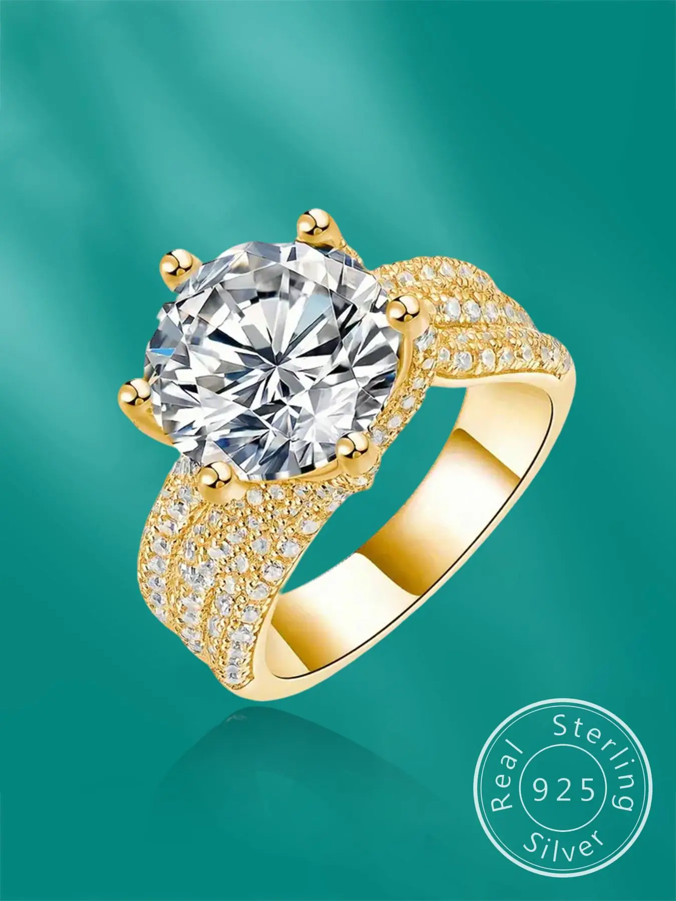 S925 Sterling Silver Fashion Promise Ring, Luxury Engagement Ring for Women, Trendy All-match & Exquisite Jewelry for Birthday Gift with Box, Gifts fo