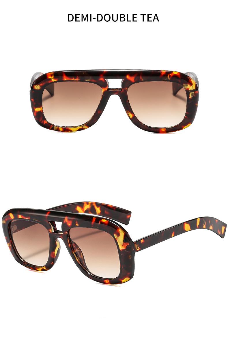 Oversized Retro Aviator Sunglasses for Women Men Y2K Chunky Pilot Frame UV400 Protection Clear Lens Trendy Streetwear Shades