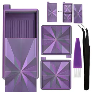 DIY Diamond Painting Storage Tray Tool Kit, Stackable Diamond Painting Trays, Three-In-One Diamond Setting Tray with Tweezers and Brush