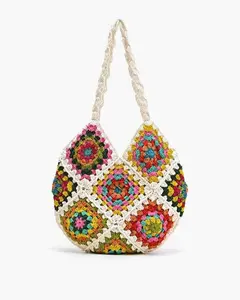 The Ultimate Slouchy Crochet Shoulder Bag – Boho Patchwork Charm