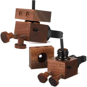 2 Pcs Cute Shaking Wooden Man Car Air Freshener Diffuser, Natural Walnut Wood Car Vent Clip Aromatherapy Diffuser, Funny Dancing Robot Scent for Dashboard Interior Decoration Gift, Not Contain Oils