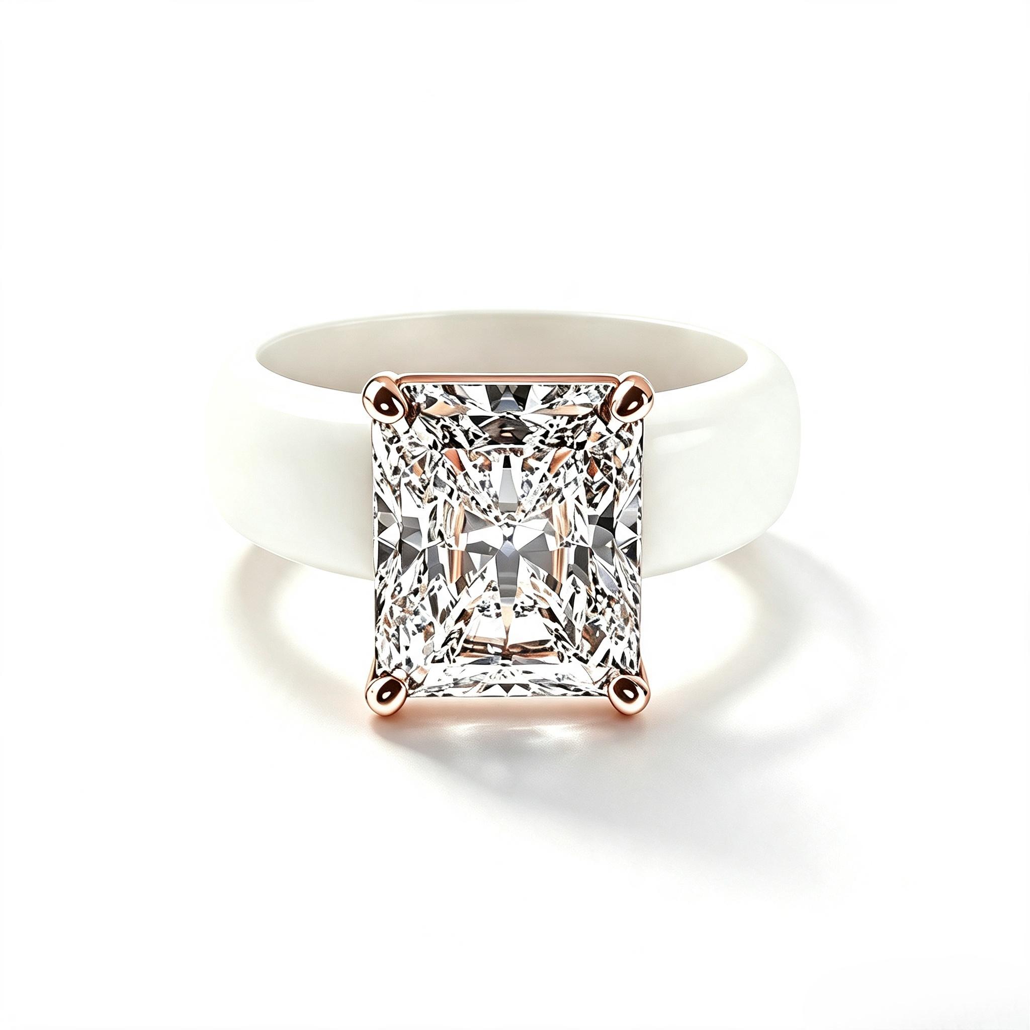 Women's Silicone Sport Wedding Ring - Large Marquise Cut CZ Stone, Rose Gold Prong Setting, Comfortable Band, Elegant Costume Jewelry Alternative Ring