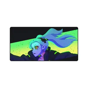 Cyberpunk Edgerunners Rebecca Desk Mat, Neon Anime Design, Large Extended Waterproof Non-Slip Mouse Pad, Smooth Surface for Gaming, Work & Collectors