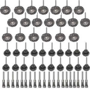 60 Pcs Wire Brushes Set,Steel Wire Wheels Pen Brushes Set Kit Accessories for Rotary Tool,Christmas Party Gifts,Hand Tools Kits ﻿