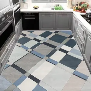 Geometric Pattern Kitchen Runner Rug, 1 Count Non-slip Kitchen Rug, Stain-resistant Kitchen Mat, Decorative Carpet for Home Kitchen