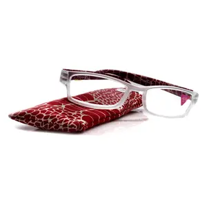 Xena, (Premium) Reading Glasses, Square Readers Clear Frosted +1.25.. +6 High / Strong Magnifying Eyeglasses (Red Giraffe) NY Fifth Avenue Unisex Lightweight