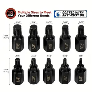 10Pcs Screw Extractor Set, Easy Out Bolt Extractor Kit with Bottom  Drive, Multi-Spline Extractors for Removing Stripped, Rounded, Damaged, Broken Screw Stud Hexagon Bolts Diy Tools Specialty Hand Tools