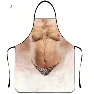 Funny Pattern Kitchen Apron, Unisex Creative Apron, Perfect for Outdoor Barbecue and Parties, Family Kitchen Apron