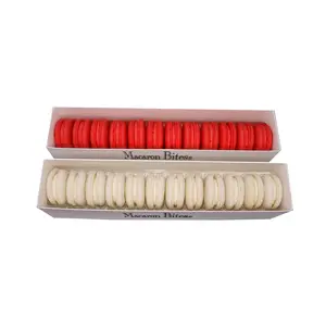 Red Velvet and Vanilla Macaron Cookie Gift Box, 24 Count Snack