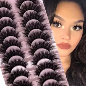 8D Fluffy Mink Lashes – Wispy Criss-Cross Volume, Layered Fanned-Out Effect, Reusable Faux Mink, Featherlight & Cruelty-Free manga look extension faux cluster lash thick eye cosmetic product kiss matte black spikes naturales pestañas royal silk
