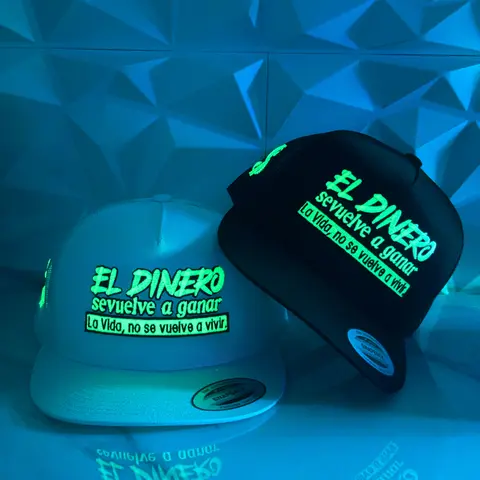 El Dinero Glow in the Dark Glow Hat Flat Bill Snapback