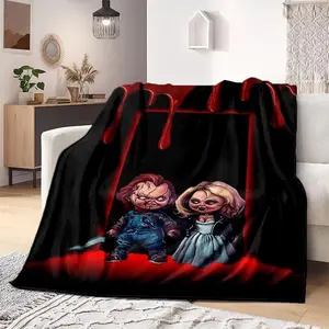Halloween Blanket Horror Chucky Annabelle Soft Home Plush Blanket Sheet Sofa Cover for All Seasons Warm Travel Blanket