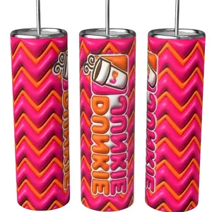 Dunkie Junkie 20oz Stainless Steel Tumbler, Stylish Portable Kitchen Drinkware with Washable Reusable Lid & Straw, Insulated for Hot/Cold Beverages, High-Quality, Hand Wash Only (Do Not Microwave/Dishwasher)