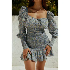 Lucy Long Sleeve Mini Dress - Blue