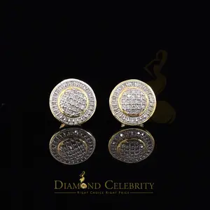 DiamondCelebritees 0.25ct Diamond 925 Sterling Silver Yellow For Men's / Women's Round Earrings