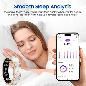 2026 New Women's Smart Ring Trackable Wearable Ring, Supports Step Counting, Calorie Monitoring, Stress Monitoring, Menstrual Cycle Tracking, IP68 Waterproof Fitness Ring, Compatible with iPhone And Android Systems, Valentine's Day Gift for Her/Wife