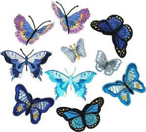 10 Pieces Butterfly Patches on Patches, Embroidery Patches,Embroidery Sew Applique Repair Patches for DIY Decor, Jeans, Jackets, Bags, Cloth