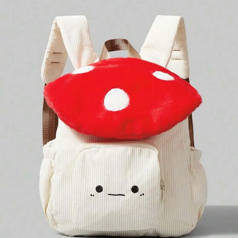 Cute Casual Trendy Three-dimensional Mushroom-Shaped Backpack, Fluffy Backpack, Fuzzy Backpack, Cartoon Niche Exquisite Versatile Backpack, Mushroom Design Bag, Suitable for Travel, Shopping and Daily Wear
