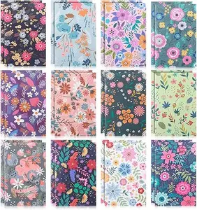 24 Pcs Floral Notebook, Mini Colorful Flower Patterns Notebook Inspirational Pocket Notepads Small Journal for Women Kids Teacher Classroom Office Bible Journaling Supplies, 4.9 x 3.1 Inches