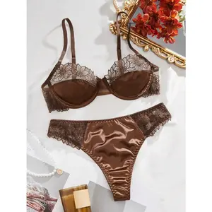 Brown Silk Lingerie Set