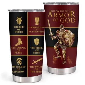 Put The Full Amor Of God Christian ‌Gift For Men Women Tumbler 20 oz, Christian Coffee Mug, Jesus Gift, Christian Bottle, Bible Verse Tumbler Mug
