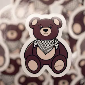 Keffiyeh Teddy Bear Sticker | Palestine Sticker | High Quality Waterproof Vinyl
