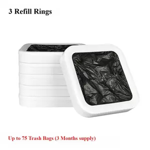 Smart Bin Filling Ring Set, 3 Counts Durable Waste Bag Ring with Trash Bags, Sturdy Trash Bags Holder, Home Care Supplies for Living Room & Bedroom & Kitchen Interior, Household Items, Trash Pack, Bedroom Accessories, Trashbags