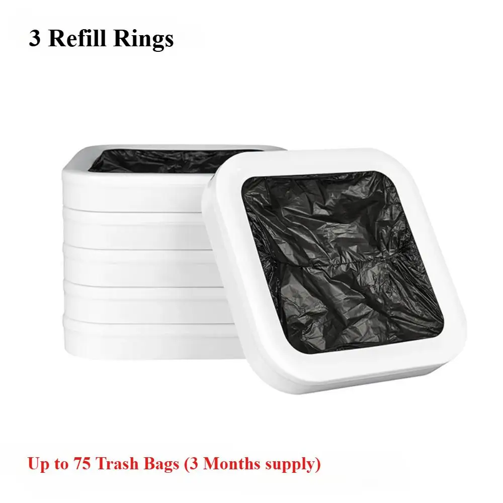 Smart Bin Filling Ring Set, 3 Counts Durable Waste Bag Ring with Trash Bags, Sturdy Trash Bags Holder, Home Care Supplies for Living Room & Bedroom &