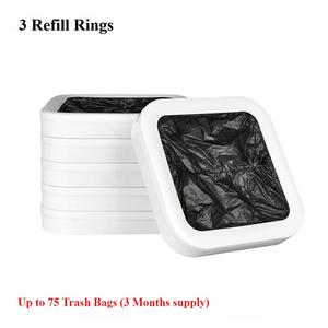 smart bin filling ring set, 3 counts durable waste bag ring with trash bags, sturdy trash bags holder, home care supplies for living room & bedroom & kitchen interior, household items, bedroom accessories