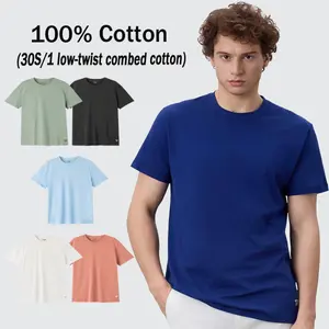 Mega Tshop 100% Cotton Shortsleeve Tshirt - Unisex 4.0 oz Regular Fit Round Neck Plain Blue Depths Casual Top, Moisture Wicking, Breathable Summer Basic tiktokshopspringglowup