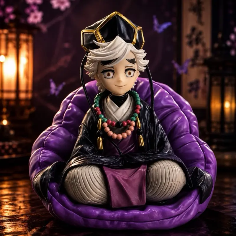 Purple Robe Demon Figurine - Seated Pose