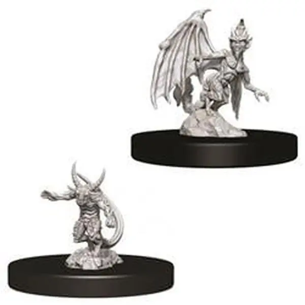 WizKids WZK73719 Dungeons & Dragons Nolzurs Marvelous Quasit & Imp W9 Fantasy Collectible Figurine, Plastic Miniature, Highly Detailed, Primed with Deep Cuts for Easier Painting, Collectibles, Unisex, Adults