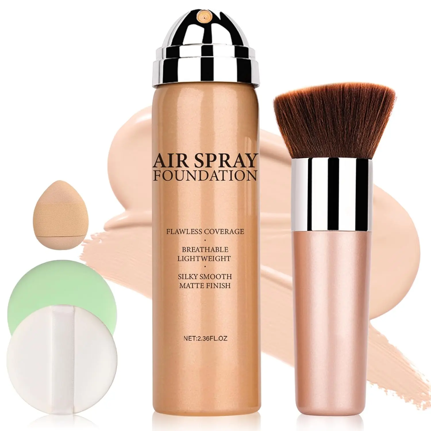Magic Minerals Airbrush Foundation Full Coverage,Airbrush Flawless Setting Spray Foundation for Mature Skin,Moisturizing Foundation Makeup for Mist Finish(01 Natural/Warm Porcelain)