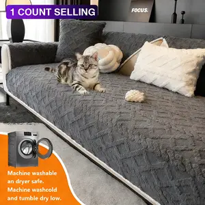Pet-Friendly Sofa Cushion Non-Slip All-Season Universal Modern Simple Design, Living Room Bedroom Decor, Cat Dog Use, Couch Cover, Sofa Slipcover, Washable Sofa Slipcover