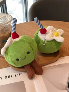 Funny Coconut Doll Plush Toy, Girls Gift Bag Charm, Box Bag Soft Stuffed Accessory, Cute Coconut Figure Decoration, Super Soft Fluffy, Soft Cuddly Gift