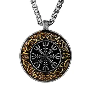 Neutral Compass Round Necklace Men's Fashion Creative Titanium Steel 24 Inches, A Perfect Gifts For Lovers,Friends,Boyfriends, Girlfriends,Wife,Husband,Thanksgiving,Independence Day,Holloween,Black Friday,Chrisatmas and New Year  W984