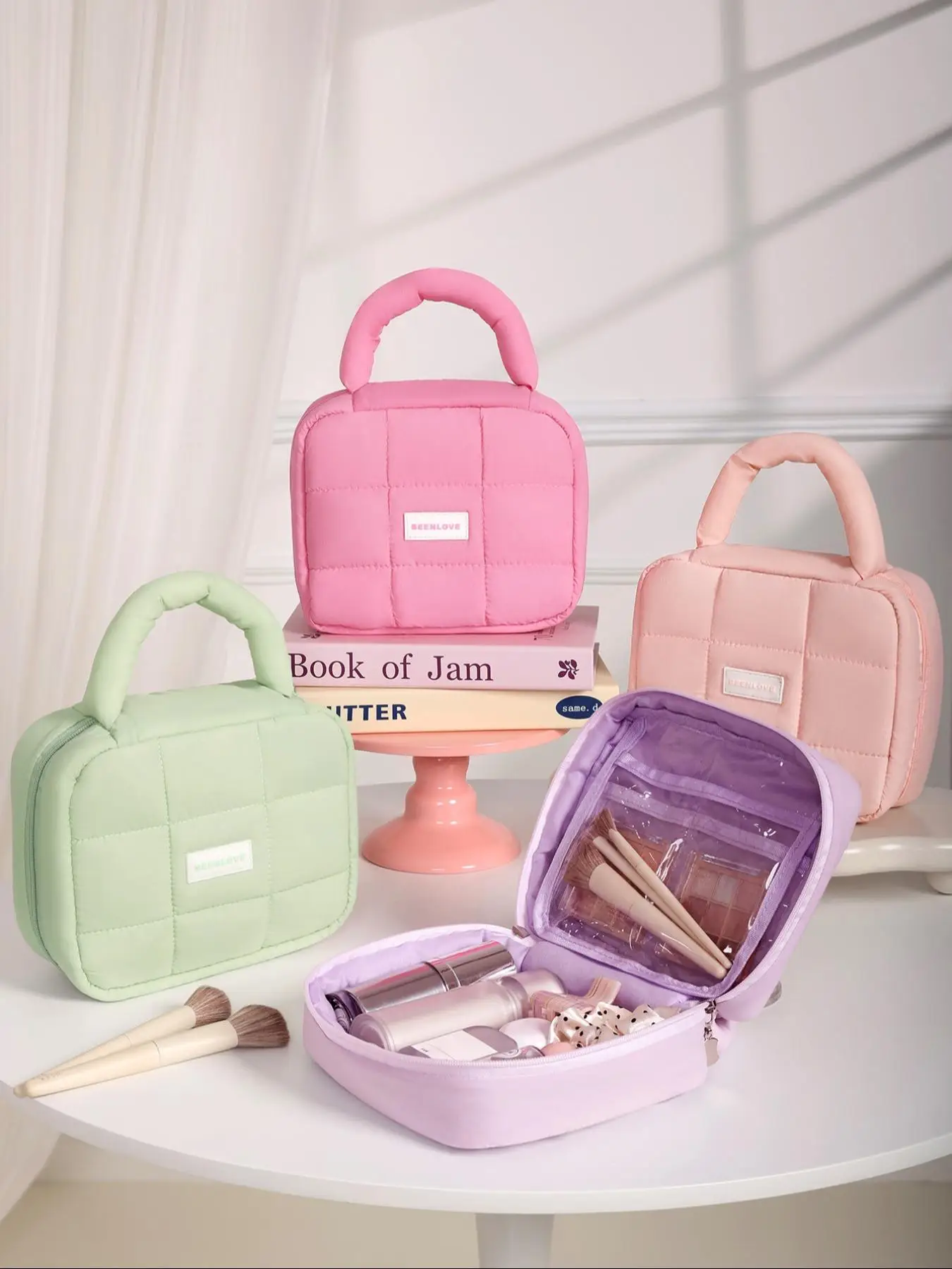 Large Capacity Makeup Bag, Portable Cosmetic Storage Bag, Waterproof Makeup Organizer Pouch, Zipper Makeup Organizer Bag for Travel & Daily Use, Makeu