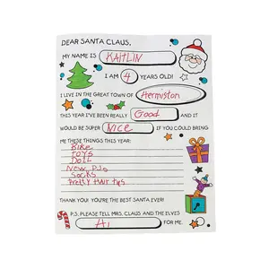 8 1/2" x 11" Bulk 50 Pc. Color Your Own Fill-in-the-Blanks Letters To Santa