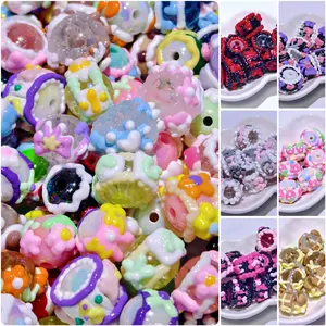 10pcs Hand-Painted Beads for DIY Projects - Assorted Designs, Colorful Beads for Crafting, Pens, Chains, and More girl age pen topper round bead key chain